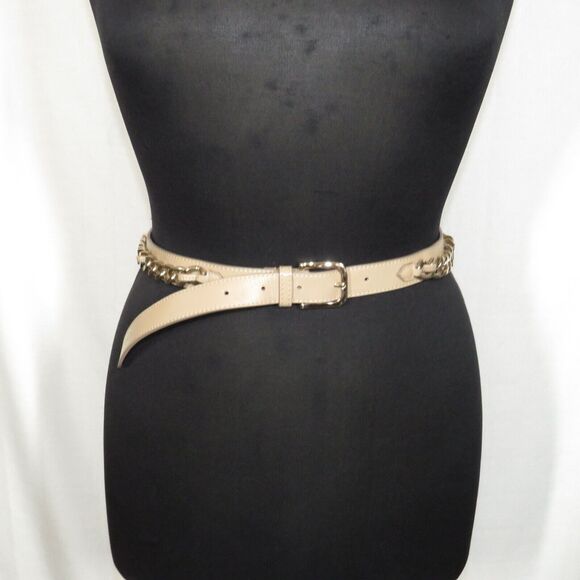 Women\'s Tan Faux Leather Gold Chain Detail Belt 34-38 Inch Waist Size XL main image 10